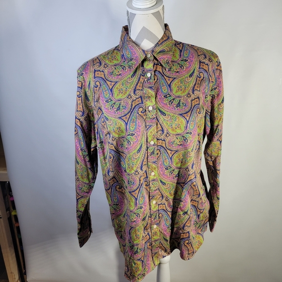 Chaps Tops - Womans Chaps Classics Button front Long sleeve Shirt Cotton No Iron Size XL